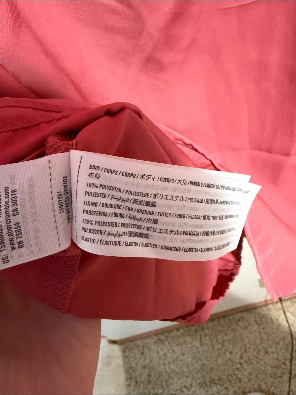 Abercrombie & Fitch Long Sleeve Sweetheart Neck Mini Dress Coral Pink Size Large - Picture 9 of 10